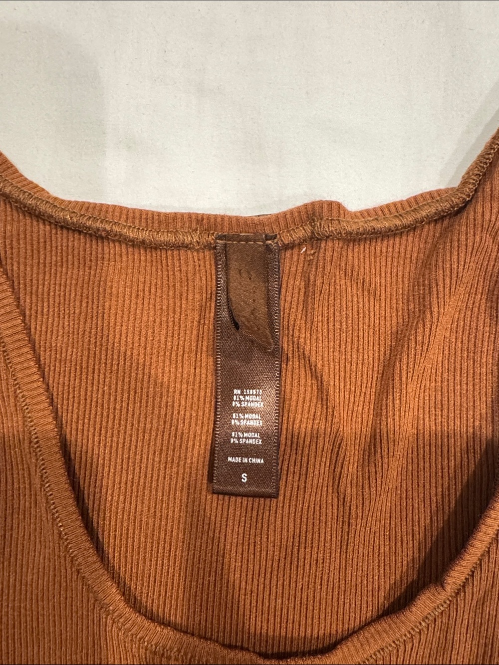 SKIMS Ribbed Tank Top in Rust - Picture 2 of 4